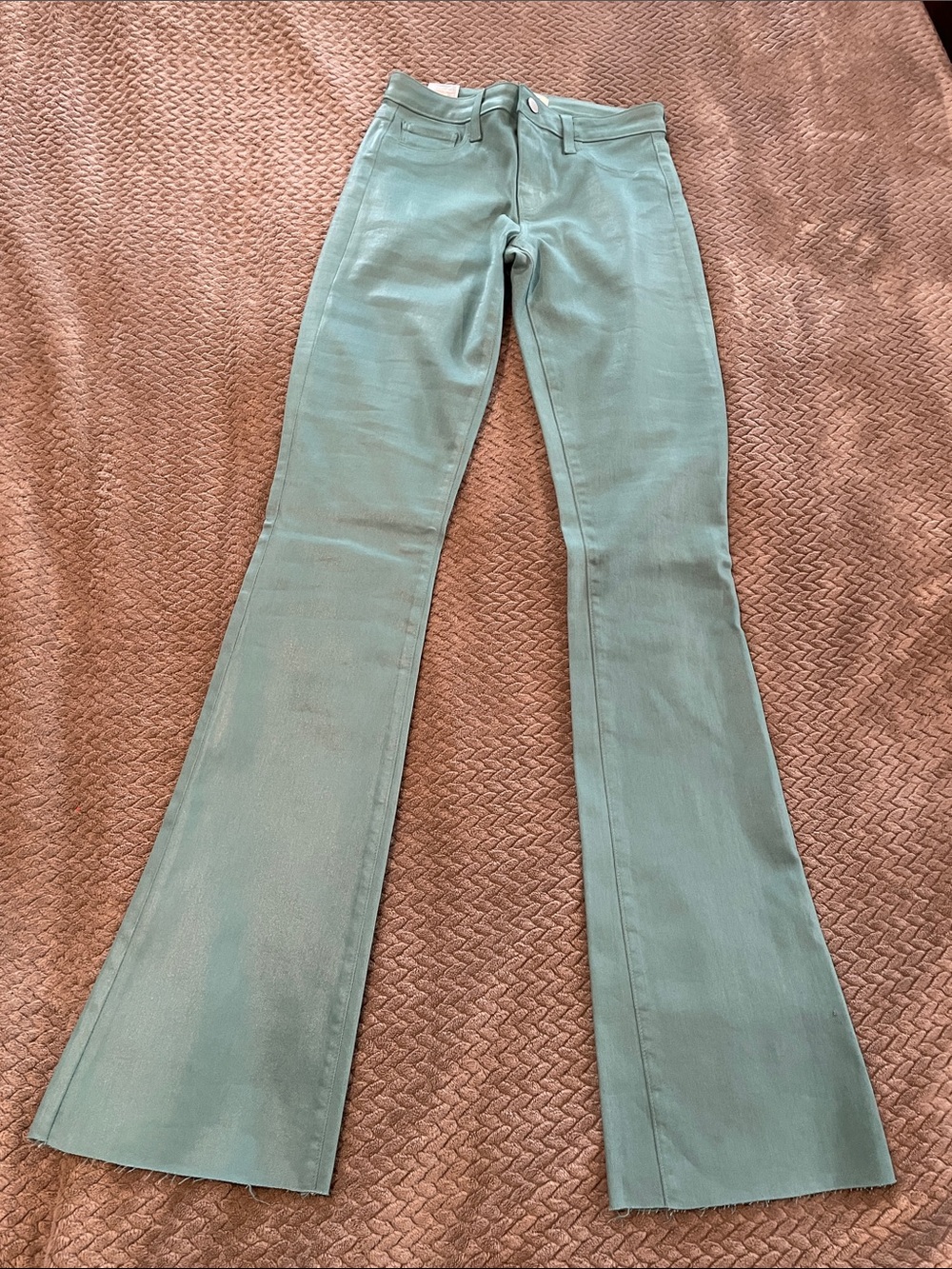 L’AGENCE Ruth coated jeans in Green Jasper